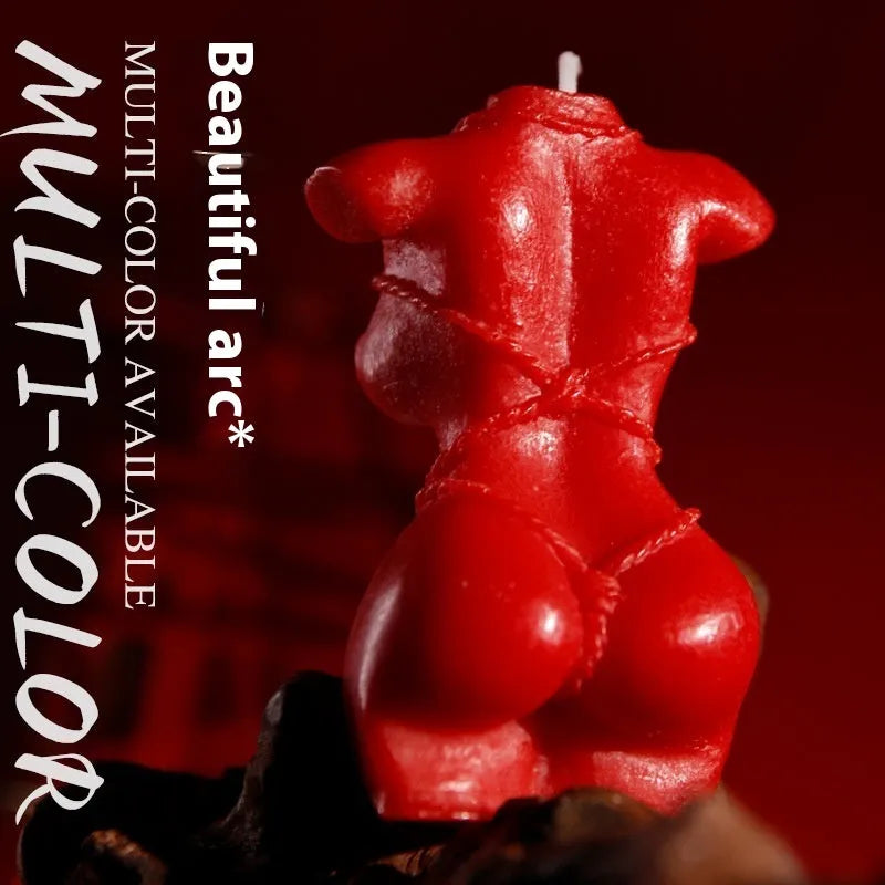 A soy wax low temperature candle for adult sensual play, shown in Rose Red, Spring Pink, and Lilac Purple colour options.