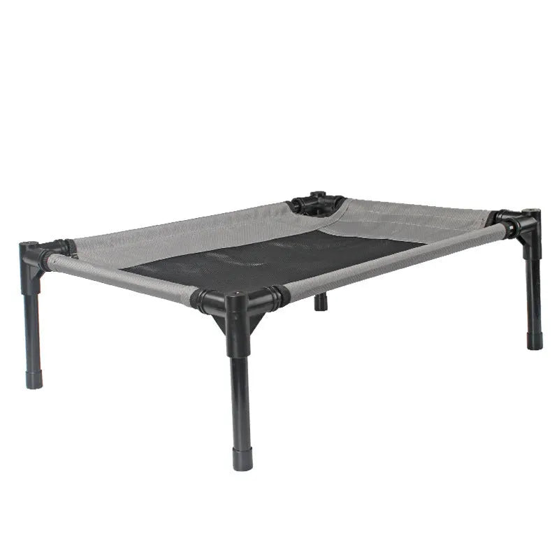 Portable outdoor pet bed with removable oxford cloth cover and steel frame measuring 55cm long