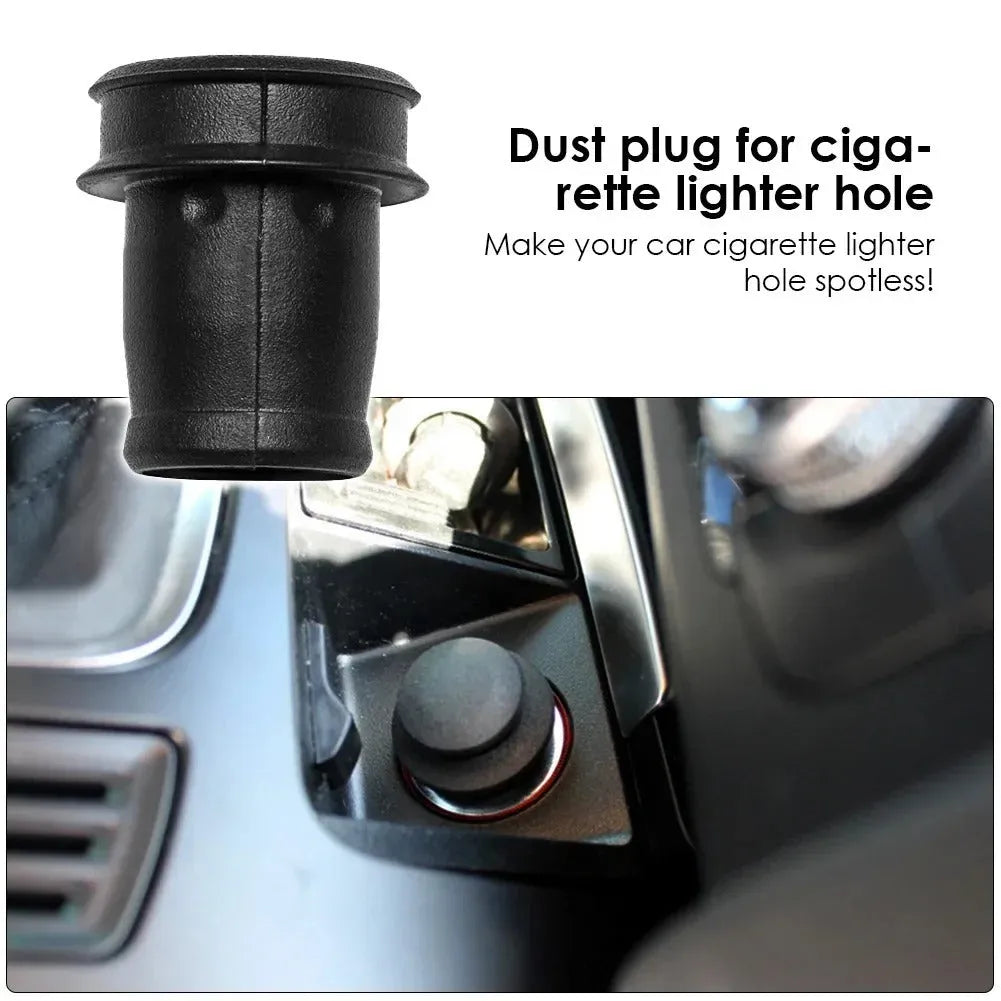 Black PVC car cigarette lighter dust plug measuring 33cm long with 2cm diameter