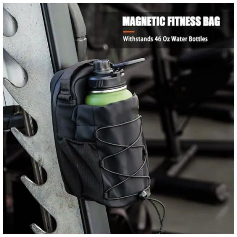 Fitness magnetic kettle bag crossbody bag in pink cloth with magnetic closure for water bottle carry