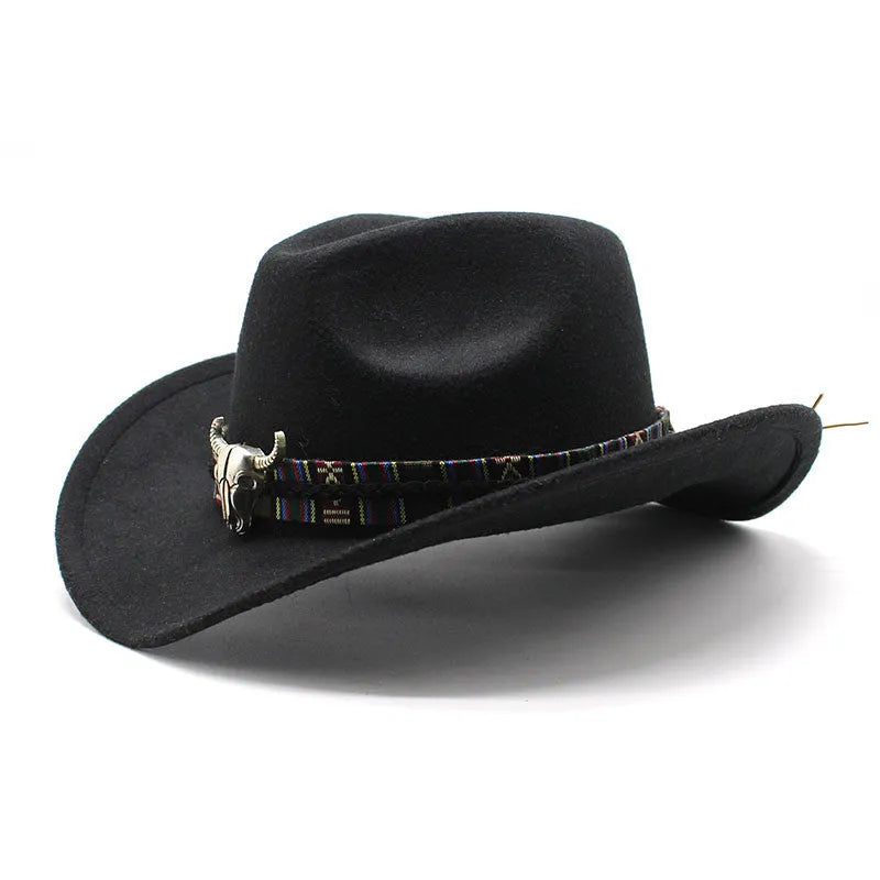 Western cowboy hat with bell crown in multiple colour options, size M fitting 56-58cm head circumference