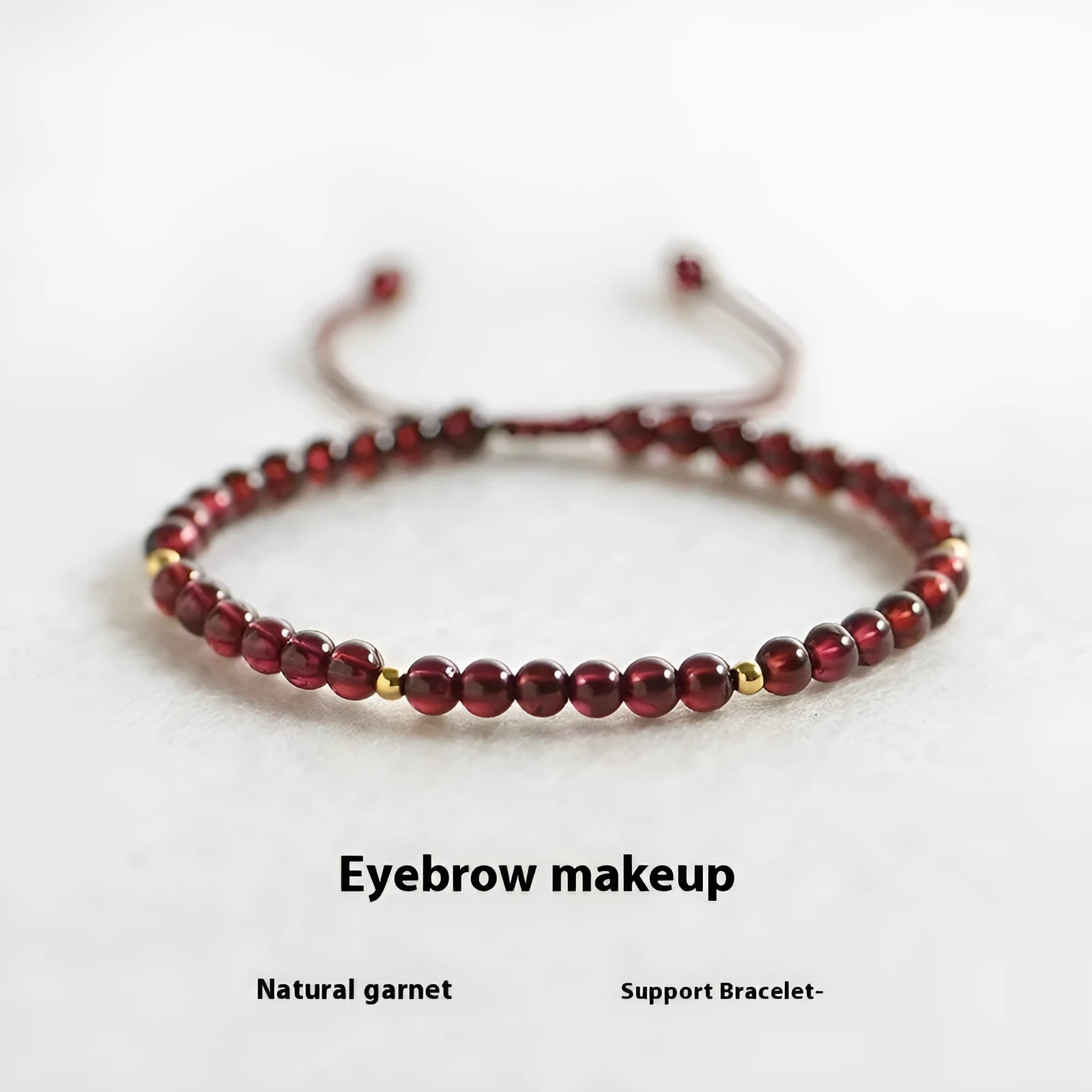 Hand-woven garnet bracelet with national tide styling and flexible wire construction
