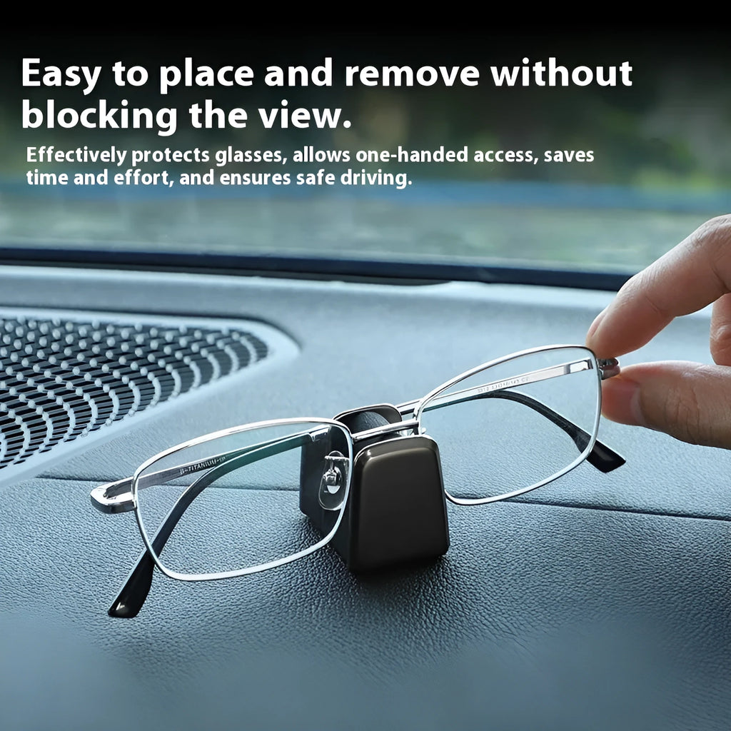 Zinc alloy car dashboard glasses clip with leather detail in black, gray, green, or red.