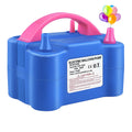 Double hole electric balloon inflator in blue plastic with US plug for party decoration