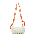 Women's lightweight nylon messenger bag with pillow shape and diamond pattern