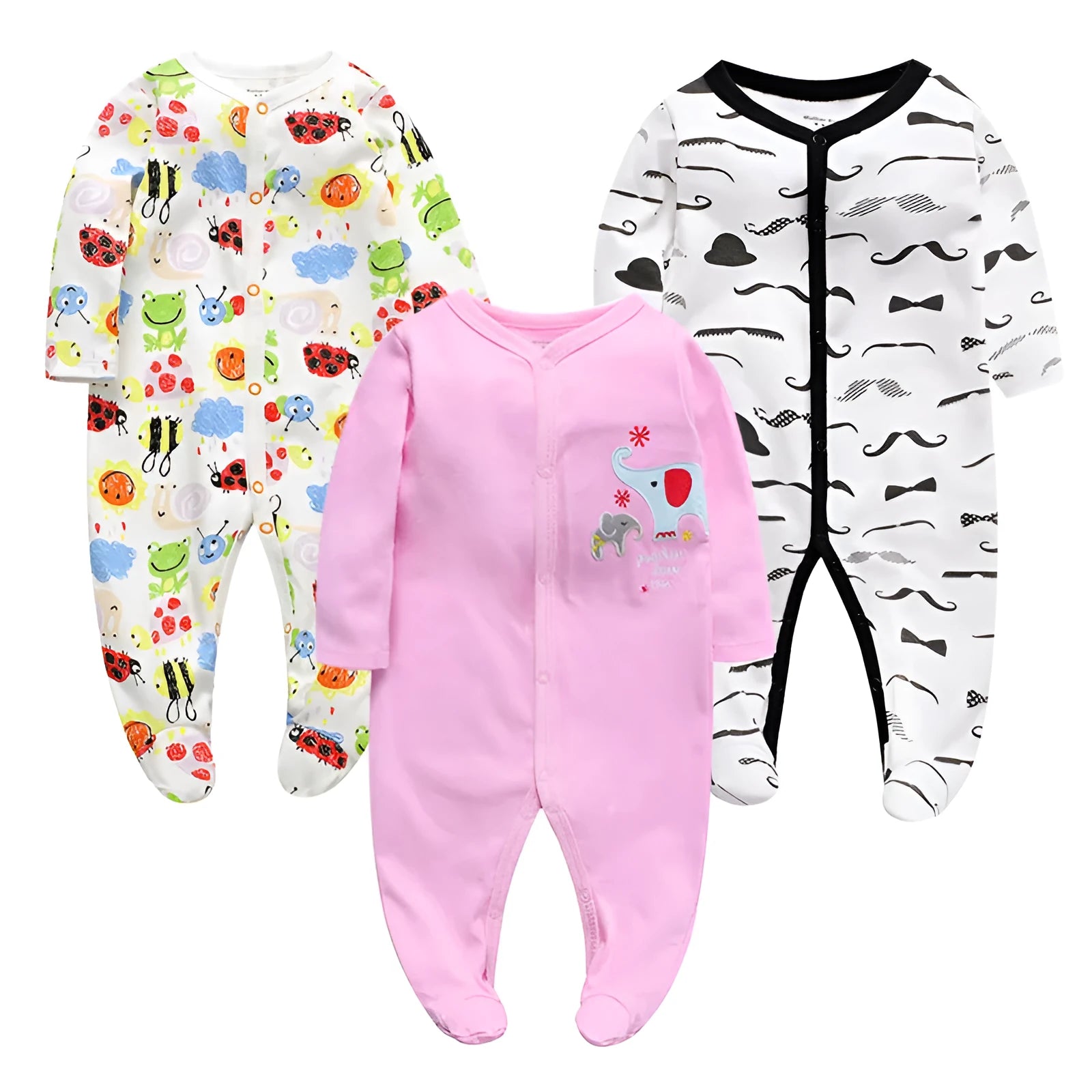 Cotton baby one-piece clothes with dinosaur print design for infant wear