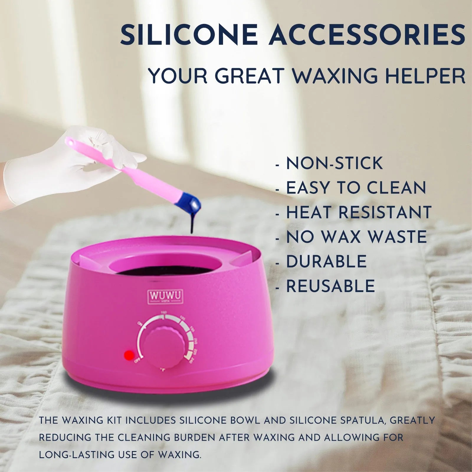 WUWUVISTA 56-piece professional waxing kit with wax warmer, coloured wax beads, applicators, and aftercare products.