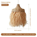 Southeast Asian style restaurant pendant light with 50cm woven wild vetch and willow shade