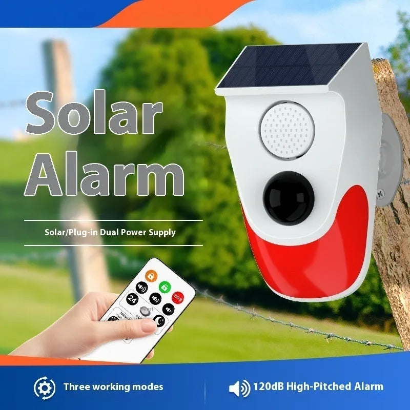 Solar infrared animal drive warning indicator with 110-degree detection angle for outdoor garden use