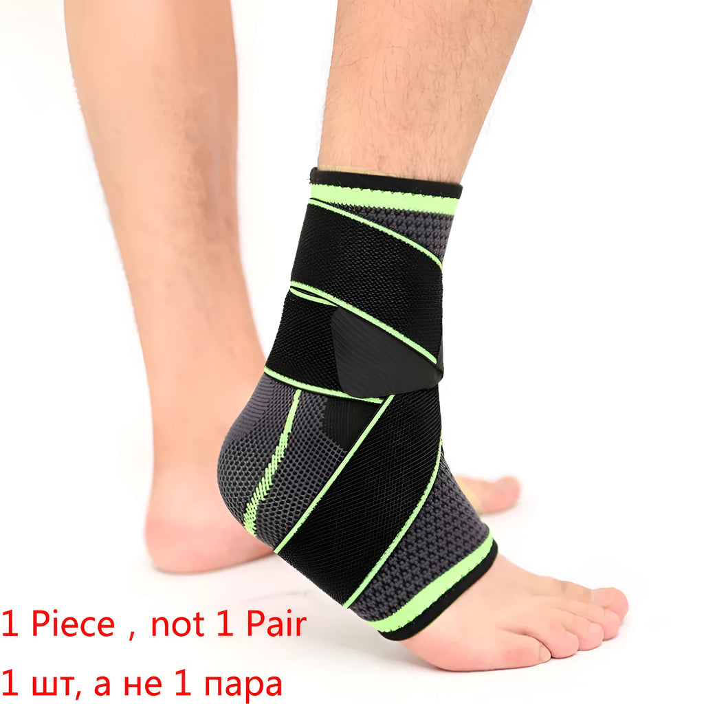 Compression sports ankle support in free size, black colour, for athletic use