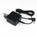 Black 45W laptop power adapter with DC connector for US and EU plugs