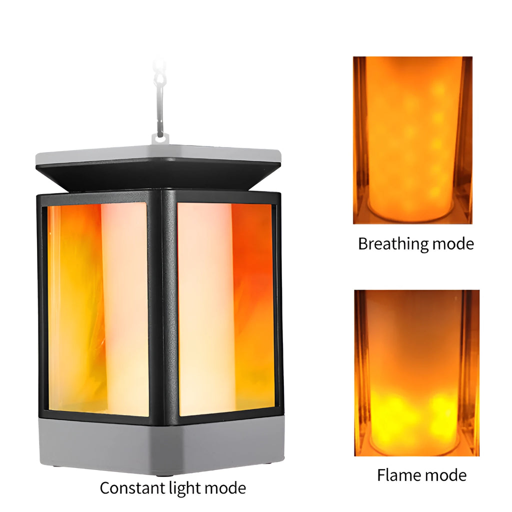 Antique flame design solar LED street lamp for outdoor garden lighting in black colour
