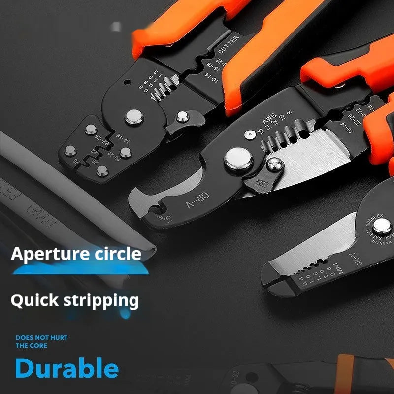 Fully automatic wire stripping pliers tool with box mounting for electrical work