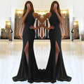Red ladies long evening dress with hollow detailing, a high waist, and a large swing skirt