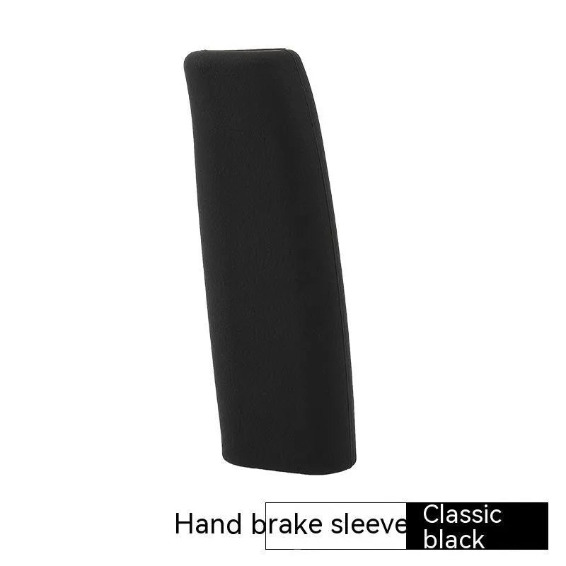 Silicone handbrake sleeve for cars in black, grey, beige, red, and blue colour options.