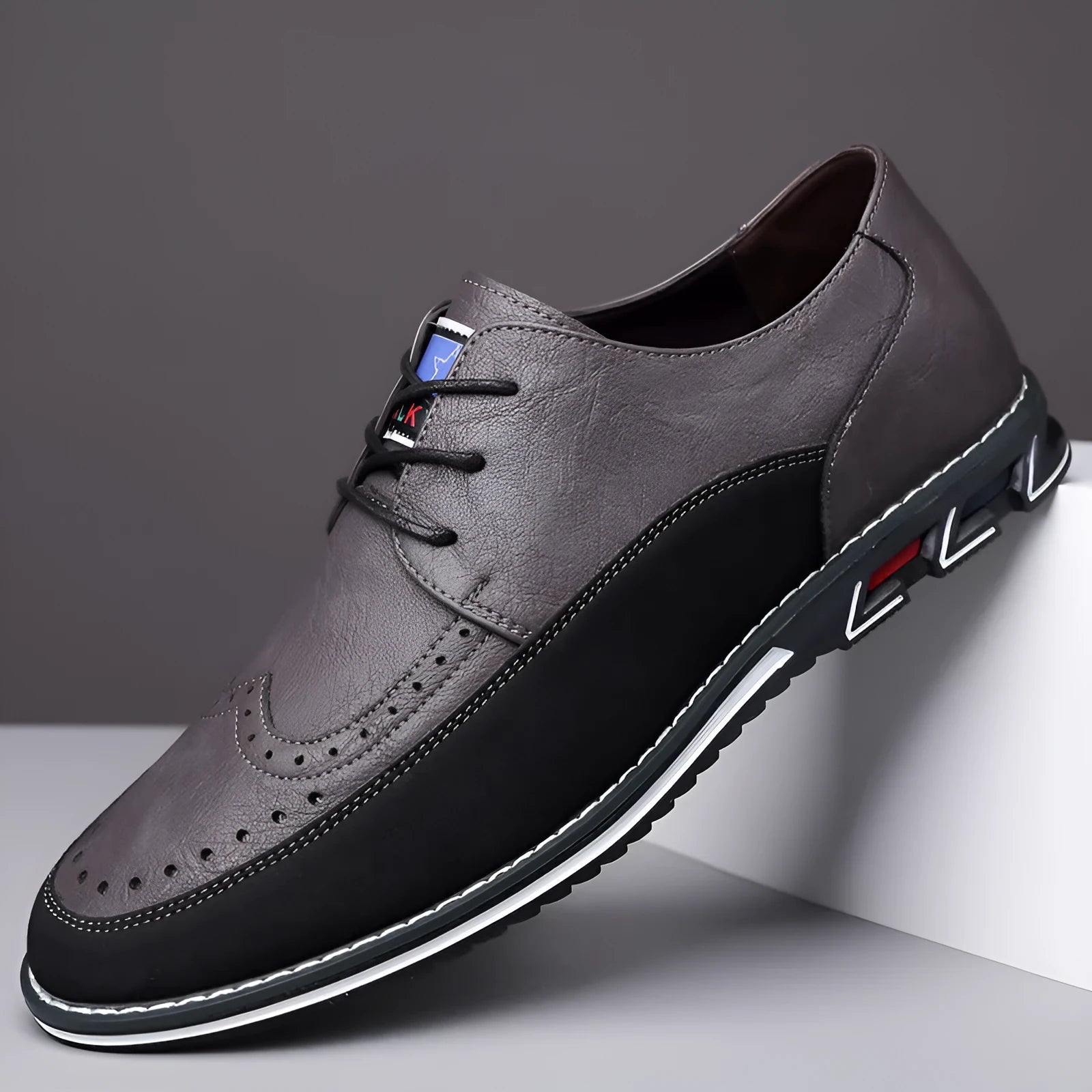 Men's low-top casual leather shoes in orange with a leather toe cap and rubber sole.