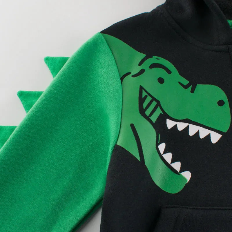 Creative cartoon printed children's sweater in black cotton blend Korean style for kids