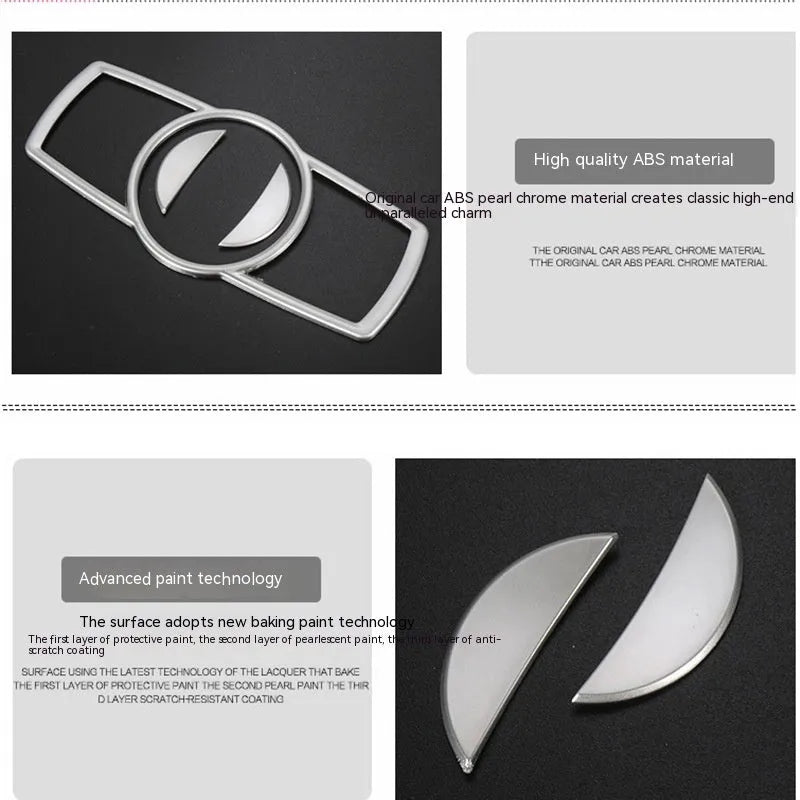 Silver ABS decorative strip for BMW headlight switch frame interior modification
