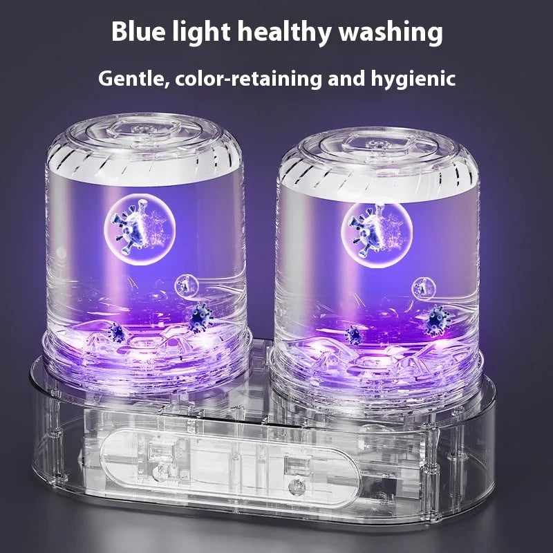 White double bucket USB mini washing machine for portable laundry of small garments