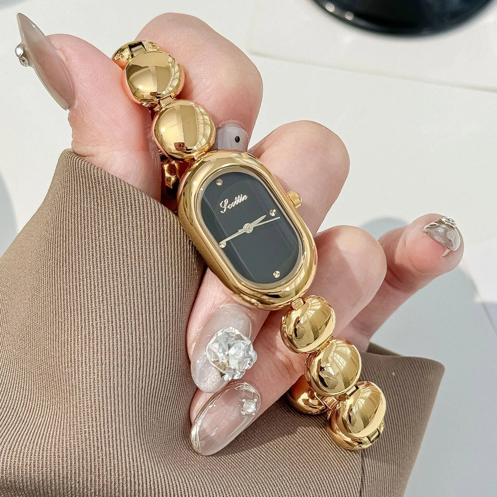 Women's oval fashion watch with 9mm thick case in various colour options