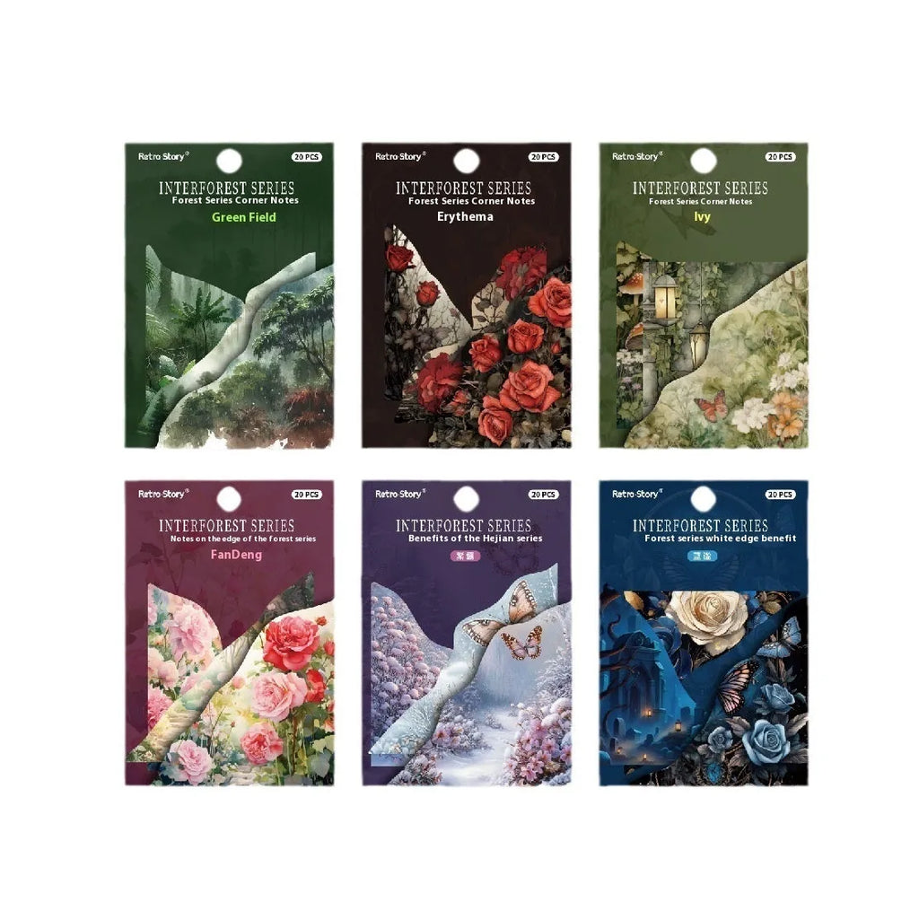 Creative notepad with bookmark designs in seasonal patterns on light paper