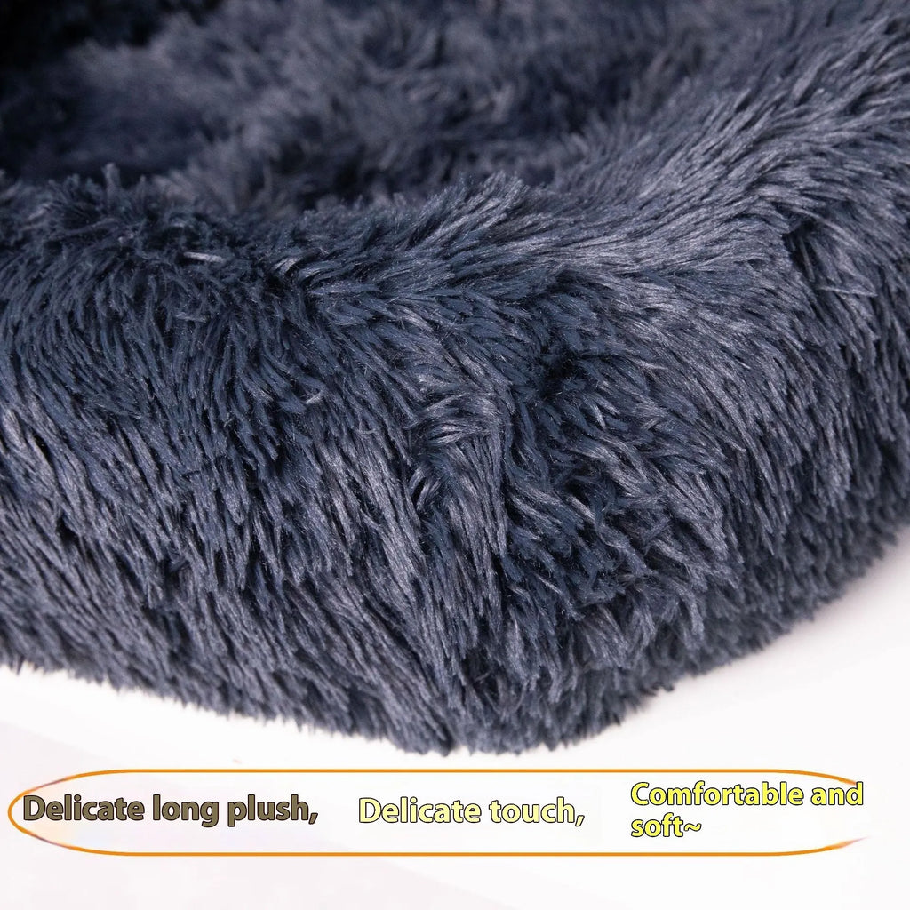 Dark grey thicken cloth pet mat placed on a car seat, showing its size and texture.