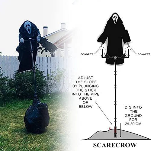 70x40cm plastic skeleton scarecrow Halloween decoration for indoor and outdoor use