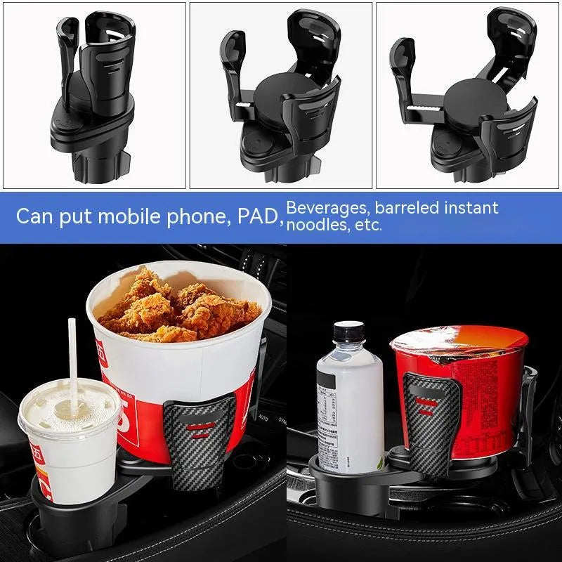 ABS plastic car cup holder upgrade in carbon fibre or matte finish for vehicle console