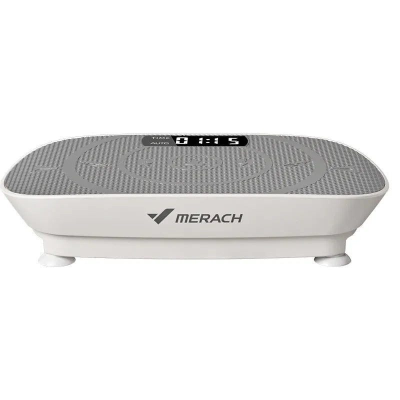 Grey Portable Smart Power Plate vibration exercise machine on a wooden floor.