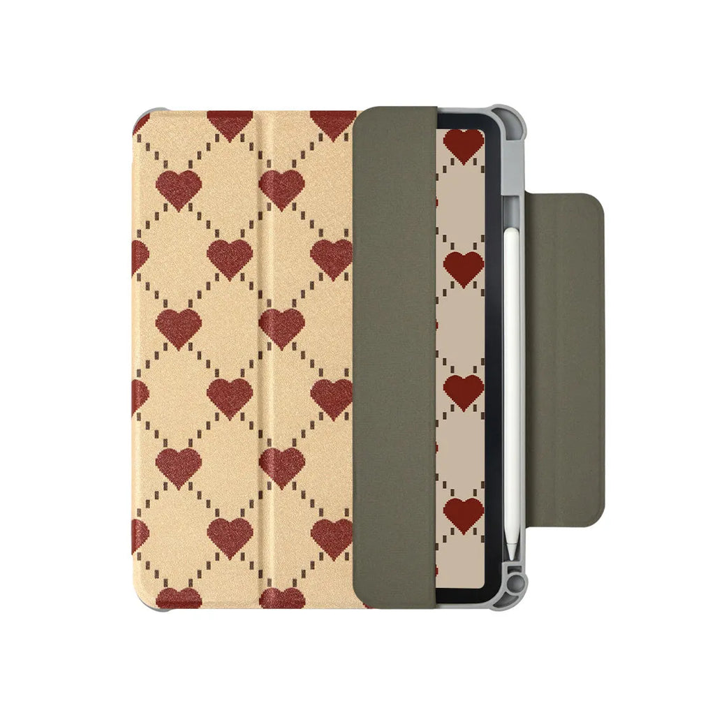 Black polyurethane magnetic case for iPad Air 5/Air 4 with a double-sided suction clip attached to a fridge.
