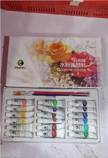 Boxed set of Marley gouache paint tubes in 12ml size showing colour options