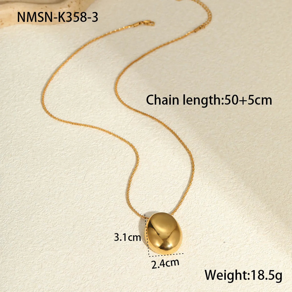 Gold-plated geometric pendant necklace with stainless steel chain 41-50cm length