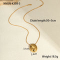 Gold-plated geometric pendant necklace with stainless steel chain 41-50cm length