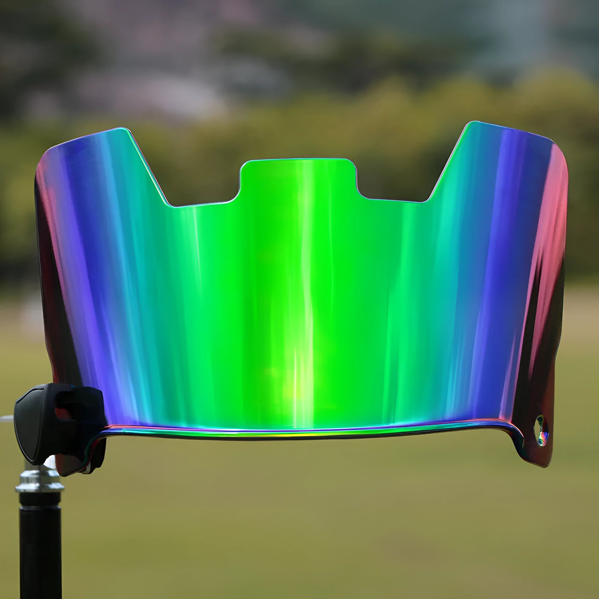 American-style multicolour rugby helmet goggles with a tool-free mounting system