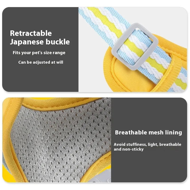 Explosion-proof anti-strangulation pet harness in Oxford cloth with 1.5m holding rope