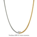 Golden snake bones chain necklace with 3mm thickness and geometric design for hip-hop fashion