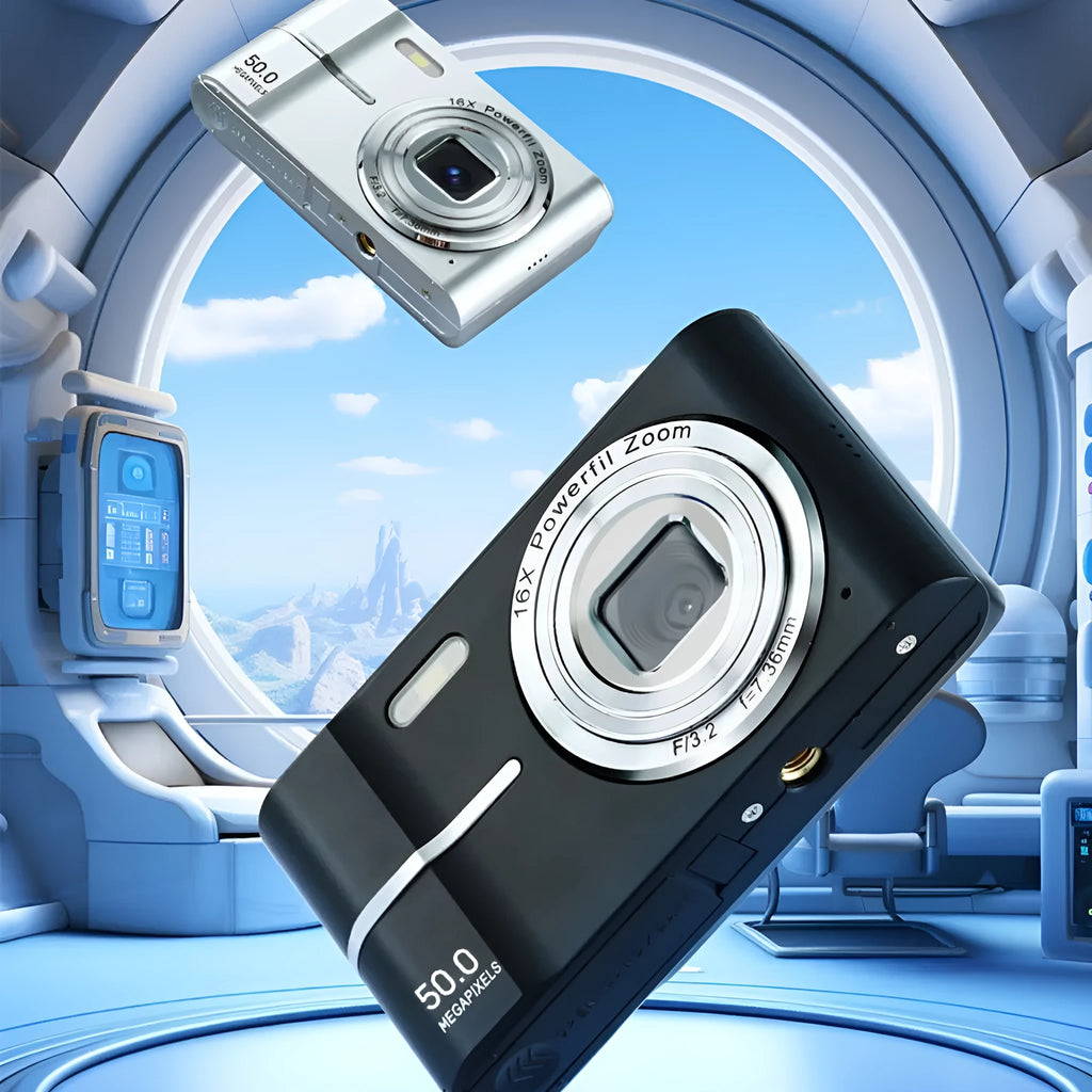 HD 4K mini digital camera in black, green, pink, or white with 90.3mm compact dimensions