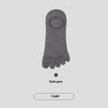 Men's five-finger invisible socks in modal fabric showing toe separation and colour options
