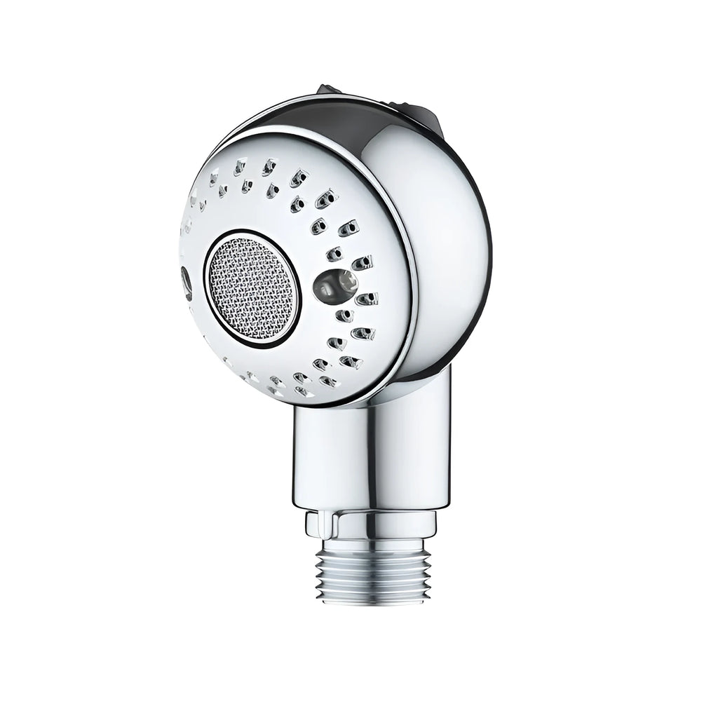 Silver ABS plastic pet shower head with gentle flow non-pressurized design