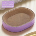 Green oval corrugated paper cat scratch board with 55cm diameter cat nest