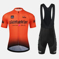 Cycling short sleeve loop pattern suit in a selection of colours on a size chart showing XS to 4XL.