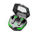 Black N35 wireless in-ear Bluetooth gaming headset with earplugs, showing private mold design.