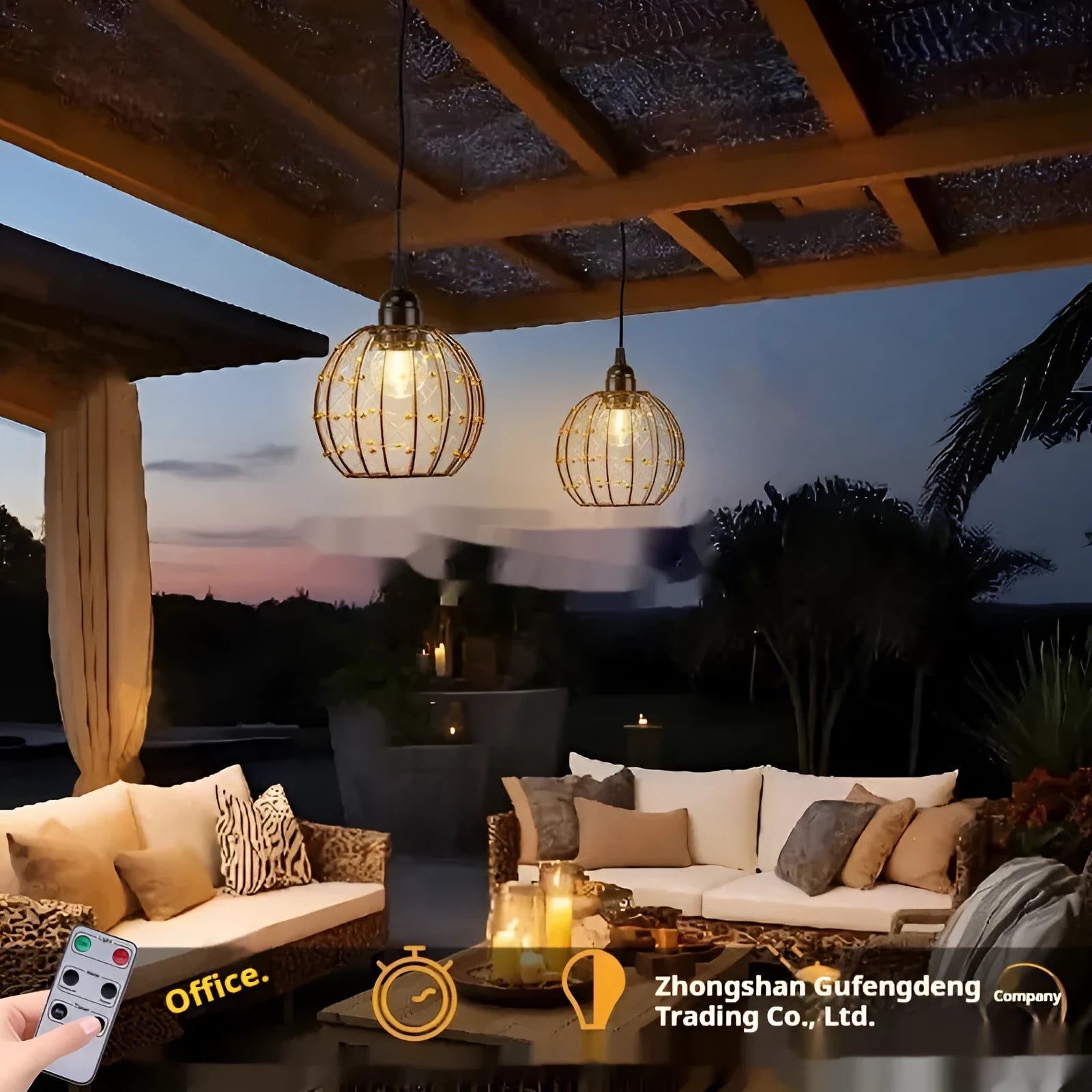 Outdoor waterproof camping chandelier with American style design and iron construction