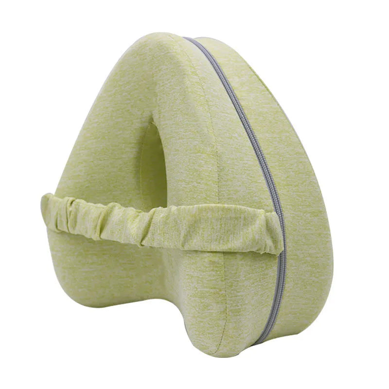 Love heart-shaped dark blue memory foam leg pillow for adult knee support