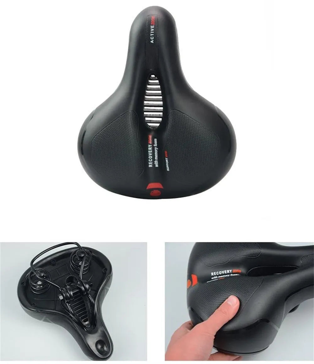 Bicycle saddle cushion with silicone padding and waterproof cover for cycling comfort