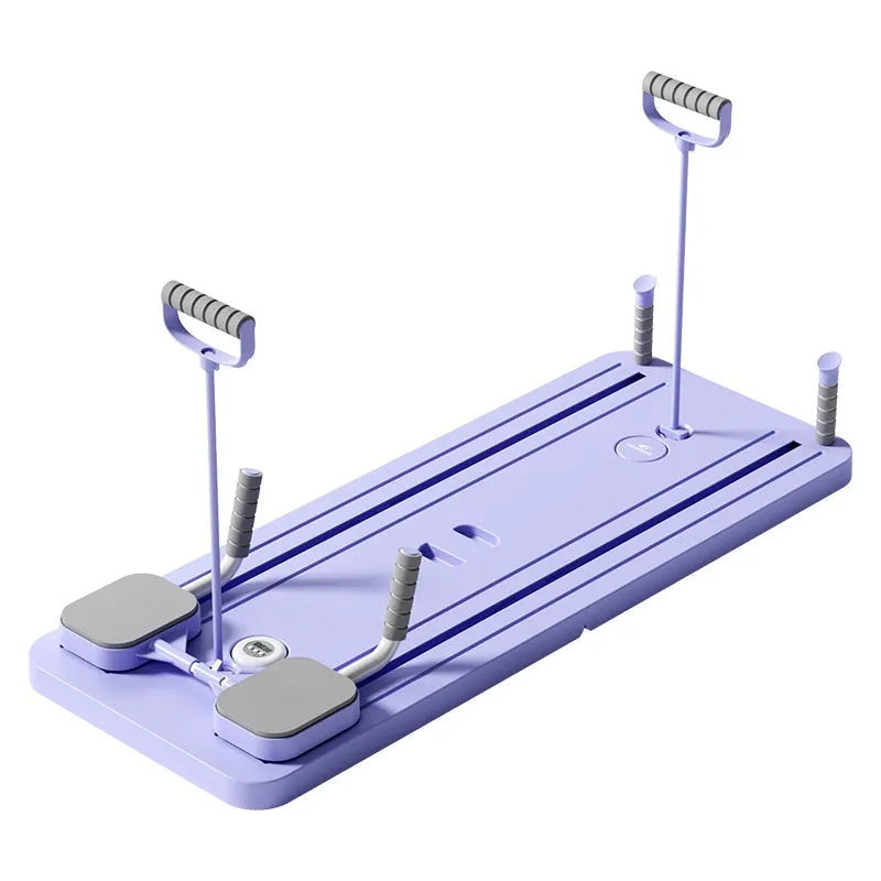 Standard purple household fitness board with automatic rebound abdominal wheel for multi-muscle training