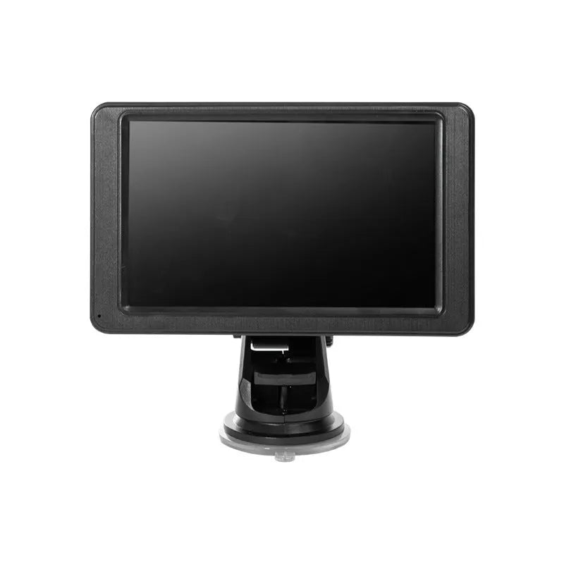 Black vehicle MP5 player with 7-inch screen mounted on universal car bracket
