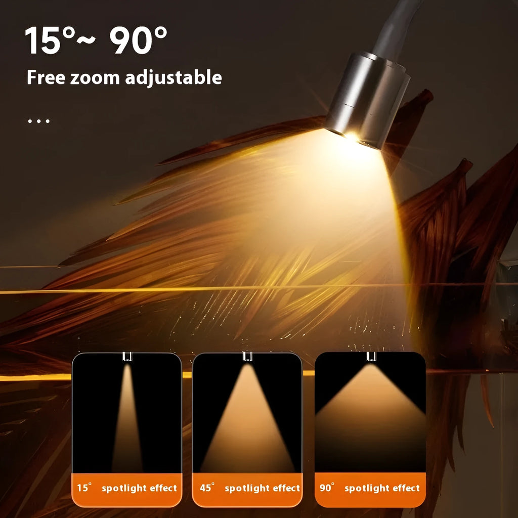 Mini LED fish bowl light with clip-on mount for 15-40cm small aquariums