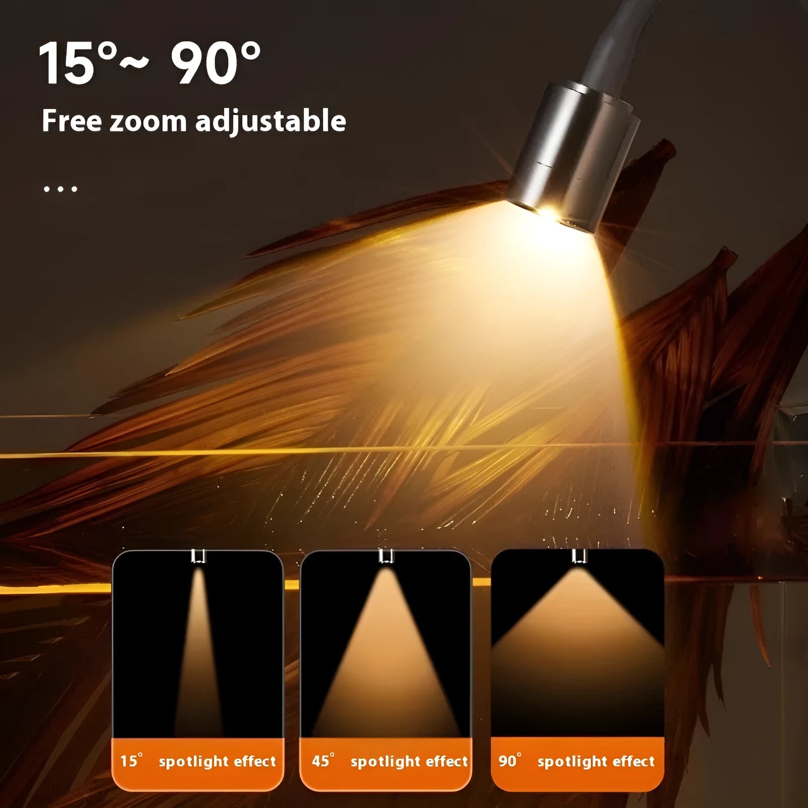 Mini LED fish bowl light with clip-on mount for 15-40cm small aquariums