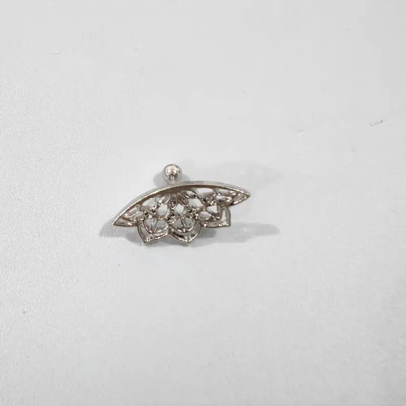Spider web stud earrings geometric mesh design electroplated gold silver metal jewellery